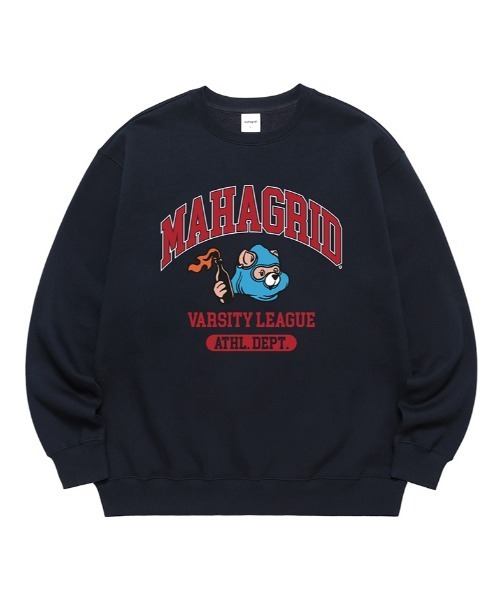MAHAGRID（マハグリッド）の「【mahagrid】COBY VARSITY SWEATSHIRT / マハグリッド コビー バーシティ アーチロゴ スウェットシャツ（スウェット・メンズ・ブラック/ネイビー/グレー/クリーム・SMALL/MEDIUM/LARGE/X-LARGE）」の4枚目の写真