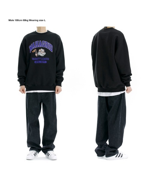 MAHAGRID（マハグリッド）の「【mahagrid】COBY VARSITY SWEATSHIRT / マハグリッド コビー バーシティ アーチロゴ スウェットシャツ（スウェット・メンズ・ブラック/ネイビー/グレー/クリーム・SMALL/MEDIUM/LARGE/X-LARGE）」の9枚目の写真