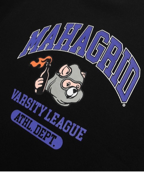 MAHAGRID（マハグリッド）の「【mahagrid】COBY VARSITY SWEATSHIRT / マハグリッド コビー バーシティ アーチロゴ スウェットシャツ（スウェット・メンズ・ブラック/ネイビー/グレー/クリーム・SMALL/MEDIUM/LARGE/X-LARGE）」の6枚目の写真