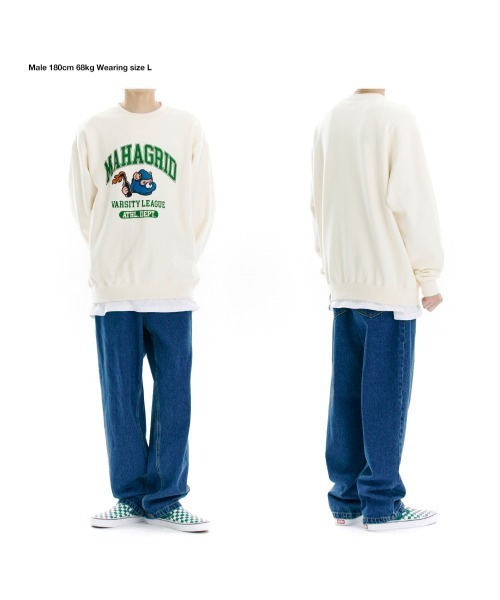MAHAGRID（マハグリッド）の「【mahagrid】COBY VARSITY SWEATSHIRT / マハグリッド コビー バーシティ アーチロゴ スウェットシャツ（スウェット・メンズ・ブラック/ネイビー/グレー/クリーム・SMALL/MEDIUM/LARGE/X-LARGE）」の19枚目の写真
