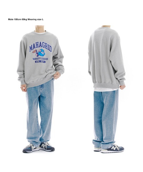 MAHAGRID（マハグリッド）の「【mahagrid】COBY VARSITY SWEATSHIRT / マハグリッド コビー バーシティ アーチロゴ スウェットシャツ（スウェット・メンズ・ブラック/ネイビー/グレー/クリーム・SMALL/MEDIUM/LARGE/X-LARGE）」の14枚目の写真
