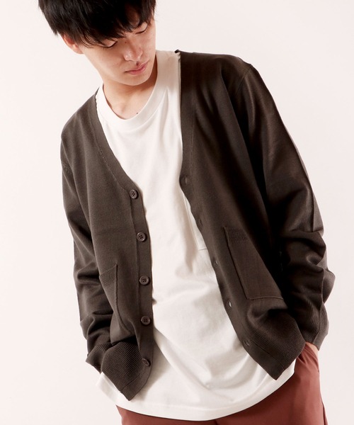 FUNALIVE（ファンアライブ）の「カシミヤタッチカーディガン（カーディガン/ボレロ・メンズ・ホワイト/ブラック/ネイビー/ブルー/杢グレー/チャコールグレー/ベージュ/ワイン/ブラウン・XL/M/L/S）」の3枚目の写真