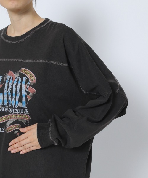 yuw(ユウ)の「イーグル ロングTEE 257318(Tシャツ/カットソー・レディース・ブラック・FREE)」の5枚目の写真
