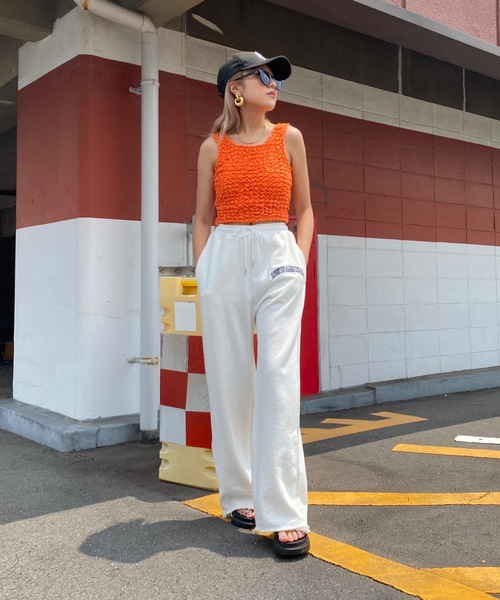 SHAGGIE（シャギー）の「LOOK IN AMAZEMENTサイドスナップ裏毛スウェットパンツ（スウェットパンツ・レディース・ホワイト/ライトブルー/ブラック/グレー・SMALL/MEDIUM/LARGE）」の12枚目の写真