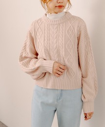 OLIVE des OLIVE | 【WEB限定】後ろレースアップケーブルニット(ニット/セーター)