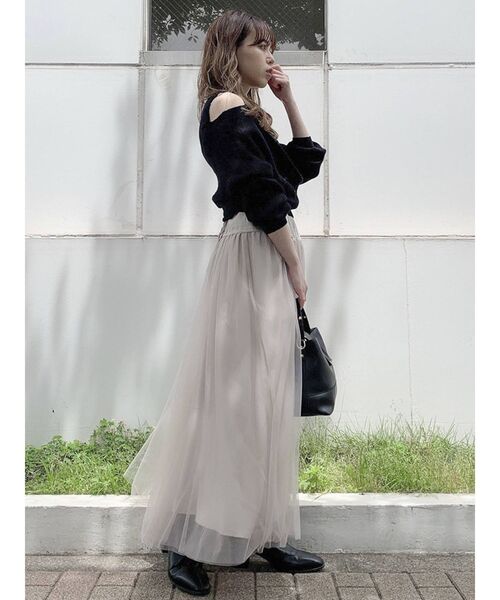 dazzlin（ダズリン）の「カシュクールニットプルオーバー（ニット/セーター・レディース・ブラック/グレー/モカ/パープル/ラベンダー/オフホワイト/ベージュ・FREE）」の13枚目の写真