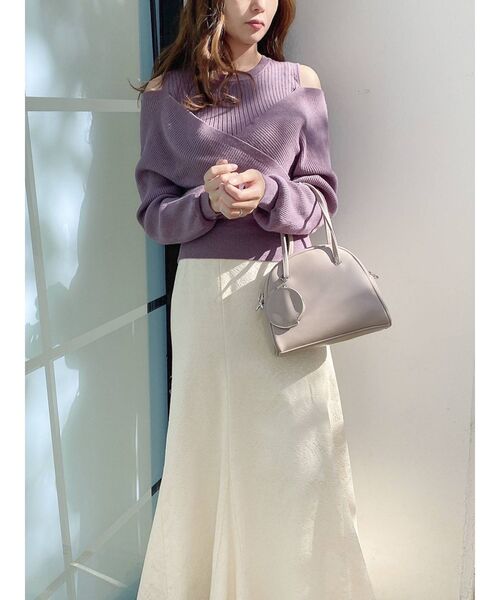 dazzlin（ダズリン）の「カシュクールニットプルオーバー（ニット/セーター・レディース・ブラック/グレー/モカ/パープル/ラベンダー/オフホワイト/ベージュ・FREE）」の21枚目の写真