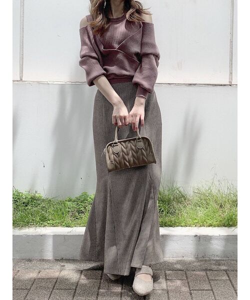 dazzlin（ダズリン）の「カシュクールニットプルオーバー（ニット/セーター・レディース・ブラック/グレー/モカ/パープル/ラベンダー/オフホワイト/ベージュ・FREE）」の22枚目の写真