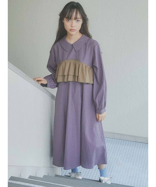 merry jenny flowercheckアシメワンピース メリージェニー merry jenny flower checkアシメワンピース