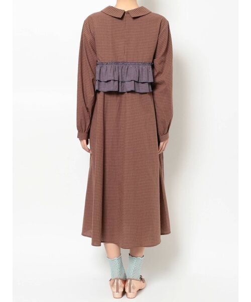 merry jenny（メリージェニー）の「【WEB限定】チェックアシメフリルワンピース（ワンピース・レディース・ネイビー/ブラウン/グリーン・FREE）」の9枚目の写真