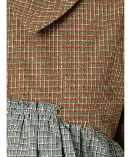 merry jenny（メリージェニー）の「【WEB限定】チェックアシメフリルワンピース（ワンピース・レディース・ネイビー/ブラウン/グリーン・FREE）」の15枚目の写真