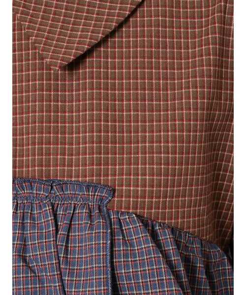 merry jenny（メリージェニー）の「【WEB限定】チェックアシメフリルワンピース（ワンピース・レディース・ネイビー/ブラウン/グリーン・FREE）」の17枚目の写真