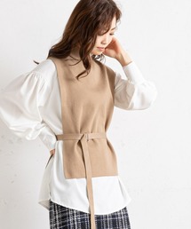 prose verse | 【セットアイテム】ニットベスト×袖ボリュームブラウス(ベスト)