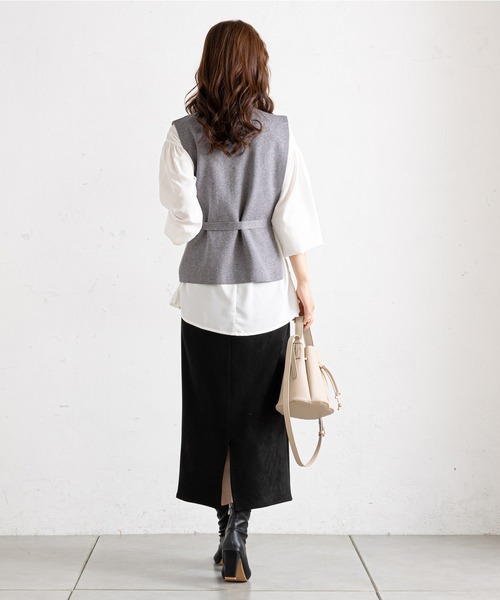 prose verse（プロズヴェール）の「【セットアイテム】ニットベスト×袖ボリュームブラウス（ベスト・レディース・ブラック/グレー/ベージュ・FREE）」の9枚目の写真