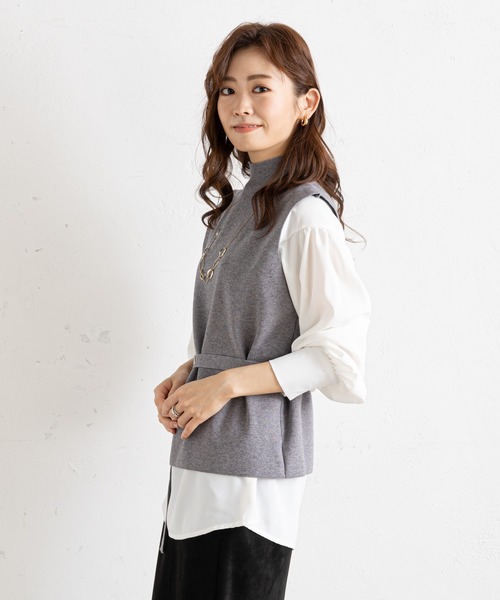 prose verse（プロズヴェール）の「【セットアイテム】ニットベスト×袖ボリュームブラウス（ベスト・レディース・ブラック/グレー/ベージュ・FREE）」の14枚目の写真