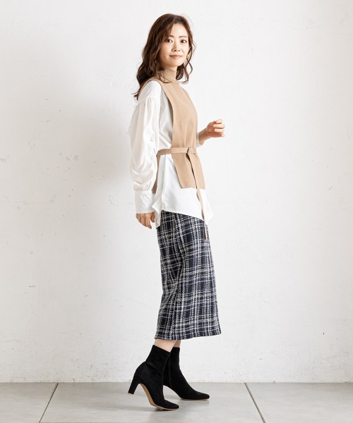 prose verse（プロズヴェール）の「【セットアイテム】ニットベスト×袖ボリュームブラウス（ベスト・レディース・ブラック/グレー/ベージュ・FREE）」の10枚目の写真