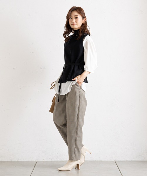 prose verse（プロズヴェール）の「【セットアイテム】ニットベスト×袖ボリュームブラウス（ベスト・レディース・ブラック/グレー/ベージュ・FREE）」の6枚目の写真