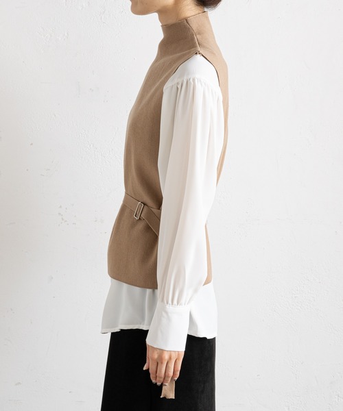 prose verse（プロズヴェール）の「【セットアイテム】ニットベスト×袖ボリュームブラウス（ベスト・レディース・ブラック/グレー/ベージュ・FREE）」の12枚目の写真