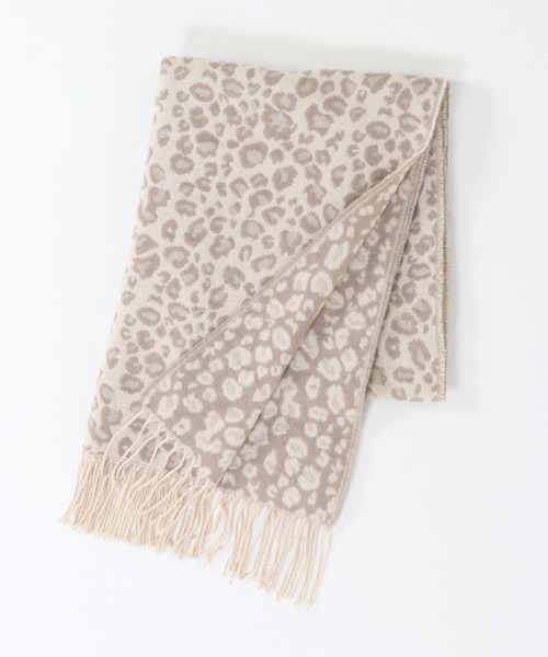 ikka（イッカ）の「レオパード柄マフラー（マフラー・レディース・ブラウン/グレー/サーモンピンク・FREE）」の2枚目の写真