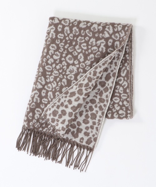 ikka（イッカ）の「レオパード柄マフラー（マフラー・レディース・ブラウン/グレー/サーモンピンク・FREE）」の4枚目の写真