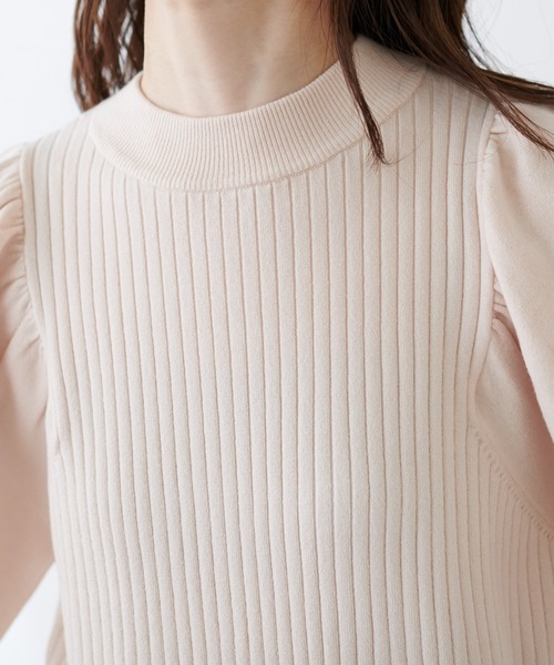 natural couture(ナチュラルクチュール)の「【WEB限定】ワイドリブボリューム袖ニットワンピース(ワンピース・レディース・チャコールグレー/ブラウン/オフホワイト/グリーン・FREE)」の13枚目の写真