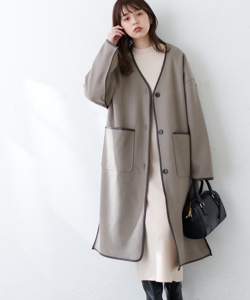 natural couture(ナチュラルクチュール)の「【WEB限定】ワイドリブボリューム袖ニットワンピース(ワンピース・レディース・チャコールグレー/ブラウン/オフホワイト/グリーン・FREE)」の11枚目の写真