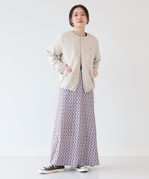 Ray BEAMS（レイビームス）の「DANTON / インサレーション ジャケット（ノーカラージャケット・レディース・ネイビー/オフホワイト/アイボリー・S/M）」の4枚目の写真