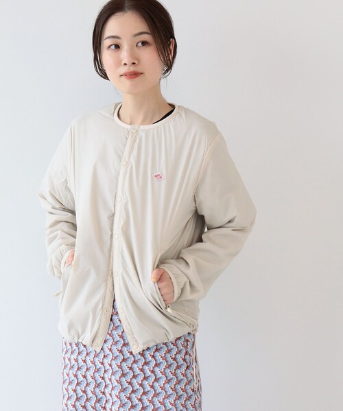 Ray BEAMS（レイビームス）の「DANTON / インサレーション ジャケット（ノーカラージャケット・レディース・ネイビー/オフホワイト/アイボリー・S/M）」の16枚目の写真