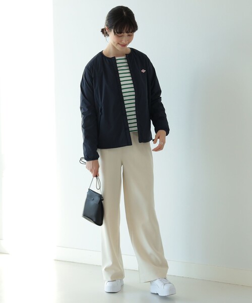 Ray BEAMS（レイビームス）の「DANTON / インサレーション ジャケット（ノーカラージャケット・レディース・ネイビー/オフホワイト/アイボリー・S/M）」の19枚目の写真