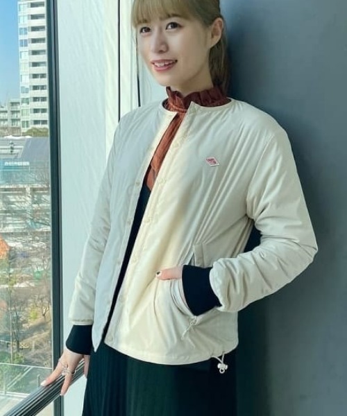 Ray BEAMS（レイビームス）の「DANTON / インサレーション ジャケット（ノーカラージャケット・レディース・ネイビー/オフホワイト/アイボリー・S/M）」の13枚目の写真