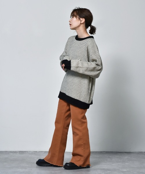 RETRO GIRL（レトロガール）の「柄アソートニット（ニット/セーター・レディース・オフホワイト/ホワイト系その他/ブルー系その他/オレンジ系その他・FREE）」の7枚目の写真