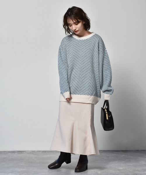 RETRO GIRL（レトロガール）の「柄アソートニット（ニット/セーター・レディース・オフホワイト/ホワイト系その他/ブルー系その他/オレンジ系その他・FREE）」の18枚目の写真