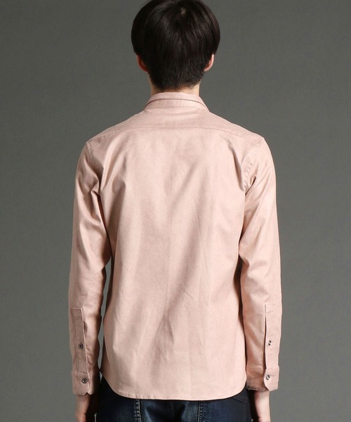 HIDEAWAYS NICOLE（ハイダウェイニコル）の「ムラプリントフェイクスウェードシャツ（シャツ/ブラウス・メンズ・ライトグレー/サックスブルー/ピンク系その他/オフホワイト/モカ・LARGE/X-LARGE/MEDIUM）」の6枚目の写真