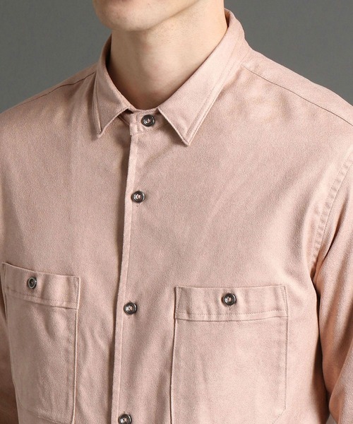 HIDEAWAYS NICOLE（ハイダウェイニコル）の「ムラプリントフェイクスウェードシャツ（シャツ/ブラウス・メンズ・ライトグレー/サックスブルー/ピンク系その他/オフホワイト/モカ・LARGE/X-LARGE/MEDIUM）」の8枚目の写真