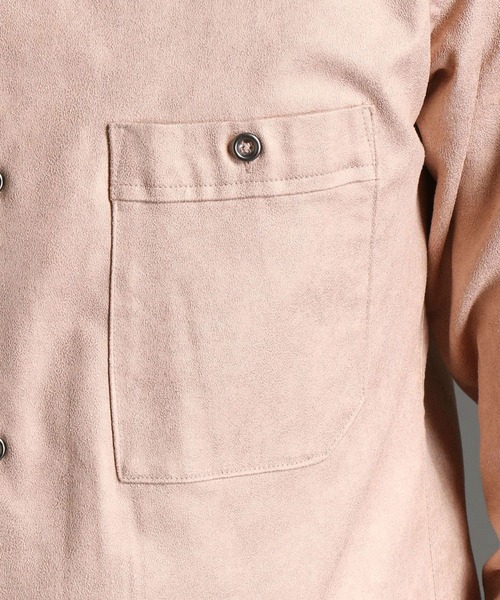 HIDEAWAYS NICOLE（ハイダウェイニコル）の「ムラプリントフェイクスウェードシャツ（シャツ/ブラウス・メンズ・ライトグレー/サックスブルー/ピンク系その他/オフホワイト/モカ・LARGE/X-LARGE/MEDIUM）」の10枚目の写真