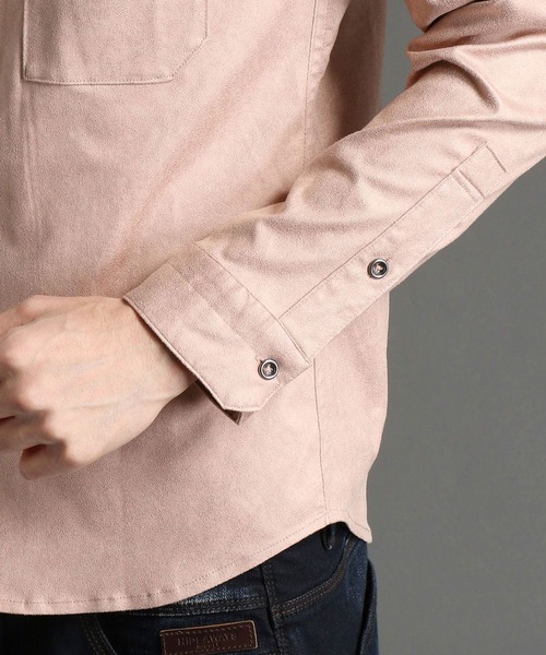 HIDEAWAYS NICOLE（ハイダウェイニコル）の「ムラプリントフェイクスウェードシャツ（シャツ/ブラウス・メンズ・ライトグレー/サックスブルー/ピンク系その他/オフホワイト/モカ・LARGE/X-LARGE/MEDIUM）」の11枚目の写真