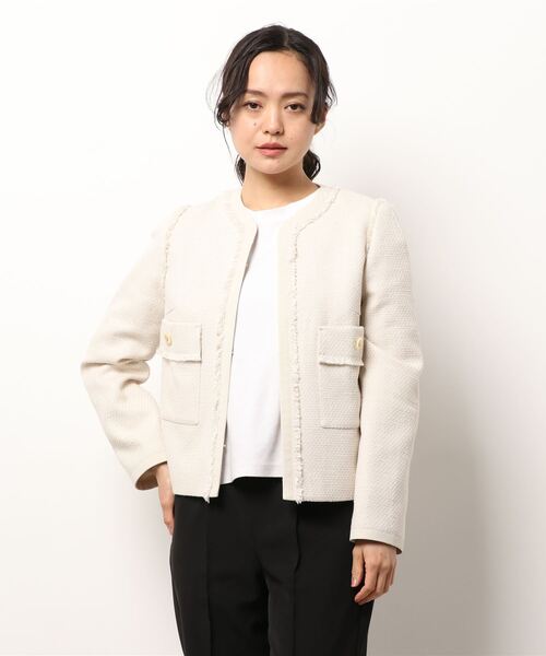 ツイードノーカラージャケット