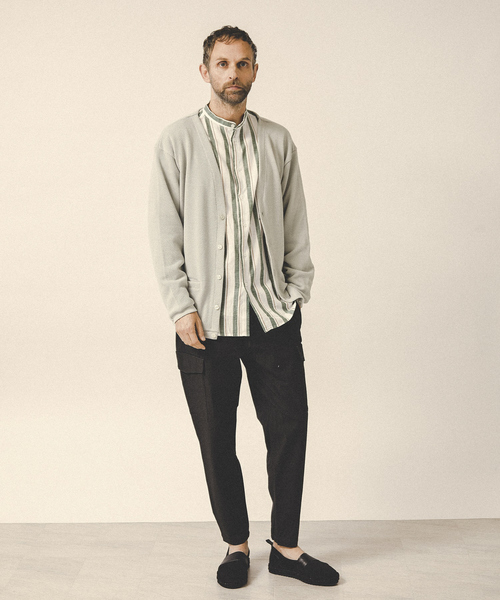 MYSELF ABAHOUSE(マイセルフアバハウス)の「ルーズシルエット ローゲージ 鹿の子 カーディガン(カーディガン/ボレロ・メンズ・アイボリー/サックスブルー/ピンクベージュ/グレイッシュブルー・46/48)」の9枚目の写真