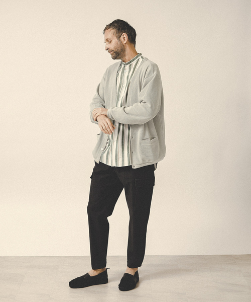 MYSELF ABAHOUSE(マイセルフアバハウス)の「ルーズシルエット ローゲージ 鹿の子 カーディガン(カーディガン/ボレロ・メンズ・アイボリー/サックスブルー/ピンクベージュ/グレイッシュブルー・46/48)」の10枚目の写真