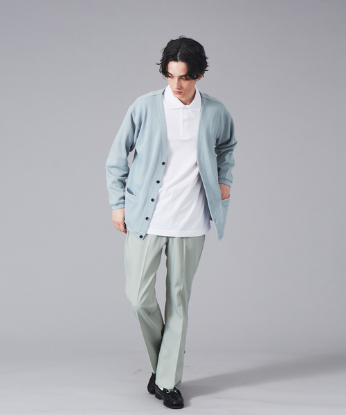 MYSELF ABAHOUSE(マイセルフアバハウス)の「ルーズシルエット ローゲージ 鹿の子 カーディガン(カーディガン/ボレロ・メンズ・アイボリー/サックスブルー/ピンクベージュ/グレイッシュブルー・46/48)」の13枚目の写真