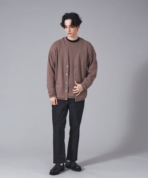 MYSELF ABAHOUSE(マイセルフアバハウス)の「ルーズシルエット ローゲージ 鹿の子 カーディガン(カーディガン/ボレロ・メンズ・アイボリー/サックスブルー/ピンクベージュ/グレイッシュブルー・46/48)」の14枚目の写真