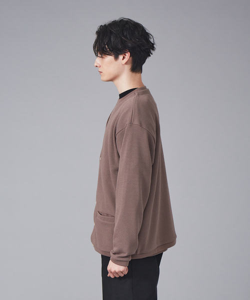 MYSELF ABAHOUSE(マイセルフアバハウス)の「ルーズシルエット ローゲージ 鹿の子 カーディガン(カーディガン/ボレロ・メンズ・アイボリー/サックスブルー/ピンクベージュ/グレイッシュブルー・46/48)」の16枚目の写真