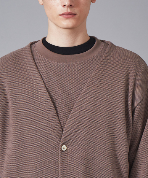 MYSELF ABAHOUSE(マイセルフアバハウス)の「ルーズシルエット ローゲージ 鹿の子 カーディガン(カーディガン/ボレロ・メンズ・アイボリー/サックスブルー/ピンクベージュ/グレイッシュブルー・46/48)」の18枚目の写真