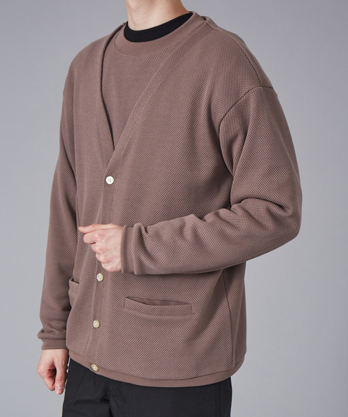 MYSELF ABAHOUSE(マイセルフアバハウス)の「ルーズシルエット ローゲージ 鹿の子 カーディガン(カーディガン/ボレロ・メンズ・アイボリー/サックスブルー/ピンクベージュ/グレイッシュブルー・46/48)」の19枚目の写真