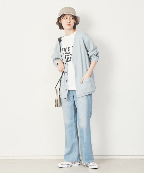 MYSELF ABAHOUSE(マイセルフアバハウス)の「ルーズシルエット ローゲージ 鹿の子 カーディガン(カーディガン/ボレロ・メンズ・アイボリー/サックスブルー/ピンクベージュ/グレイッシュブルー・46/48)」の7枚目の写真