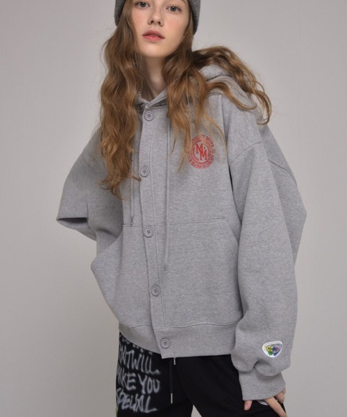 ALAND（エーランド）の「【UNSEX】Midnight Move／hood cardigan　2265847（パーカー・レディース・グレー/グリーン・FREE）」の2枚目の写真