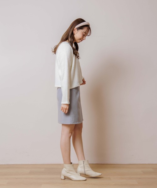 flower（フラワー）の「プチフラッフスカート（スカート・レディース・グレー/アイボリー・FREE）」の4枚目の写真