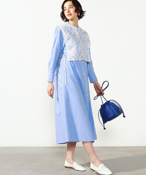 NOLLEY’S(ノーリーズ)の「◇【WEB限定】レースジレ付きシャツワンピース(シャツワンピース・レディース・ホワイト/チャコールグレー/ライトブルー・FREE)」の15枚目の写真