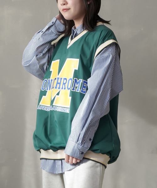 SPINNS（スピンズ）の「ナイロンベスト ロゴリブライン（ベスト・レディース・ブラック/サックスブルー/グリーン・ONESIZE）」の8枚目の写真