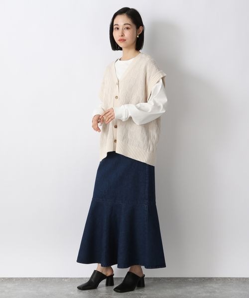 LOWRYS FARM（ローリーズファーム）の「２ＷＡＹレトロガラベスト　264389（ベスト・レディース・ブラック/オレンジ/アイボリー・FREE）」の22枚目の写真